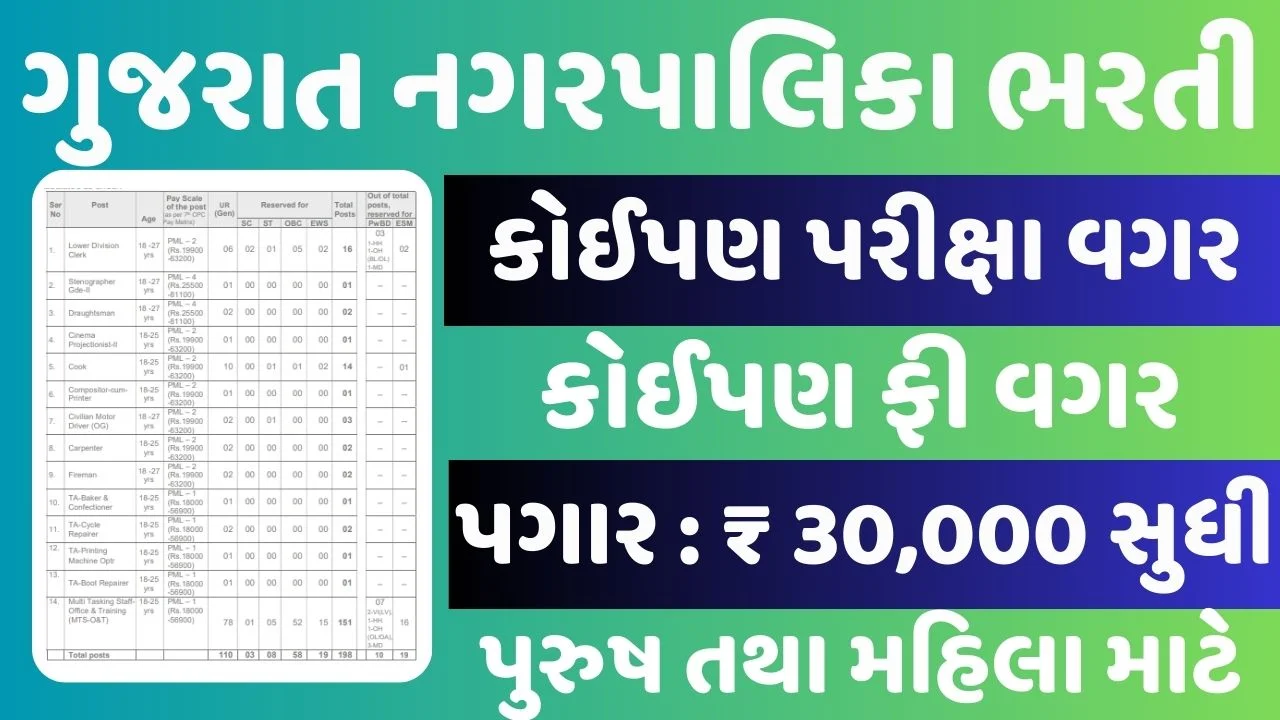 Gujarat Nagarpalika Recruitment