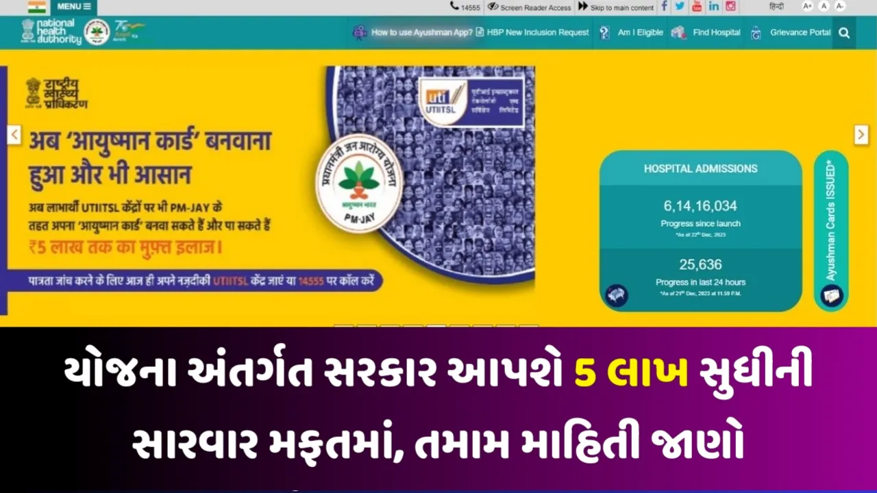 Ayushman Bharat Yojana: 5 લાખ સુધી મફત સારવાર, આયુષ્માન ભારત યોજના સંપૂર્ણ માહિતી