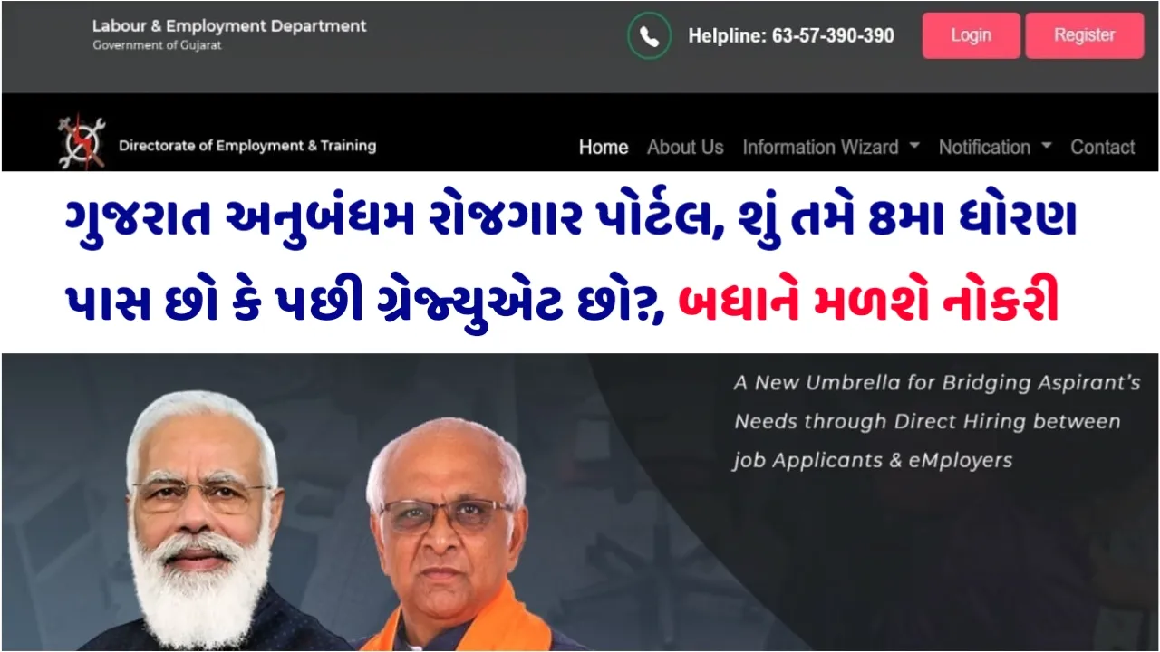 ગુજરાત અનુબંધમ રોજગાર પોર્ટલ, શું તમે 8મા ધોરણ પાસ છો કે પછી ગ્રેજ્યુએટ છો?, બધાને મળશે નોકરી – Gujarat Anubandham Portal