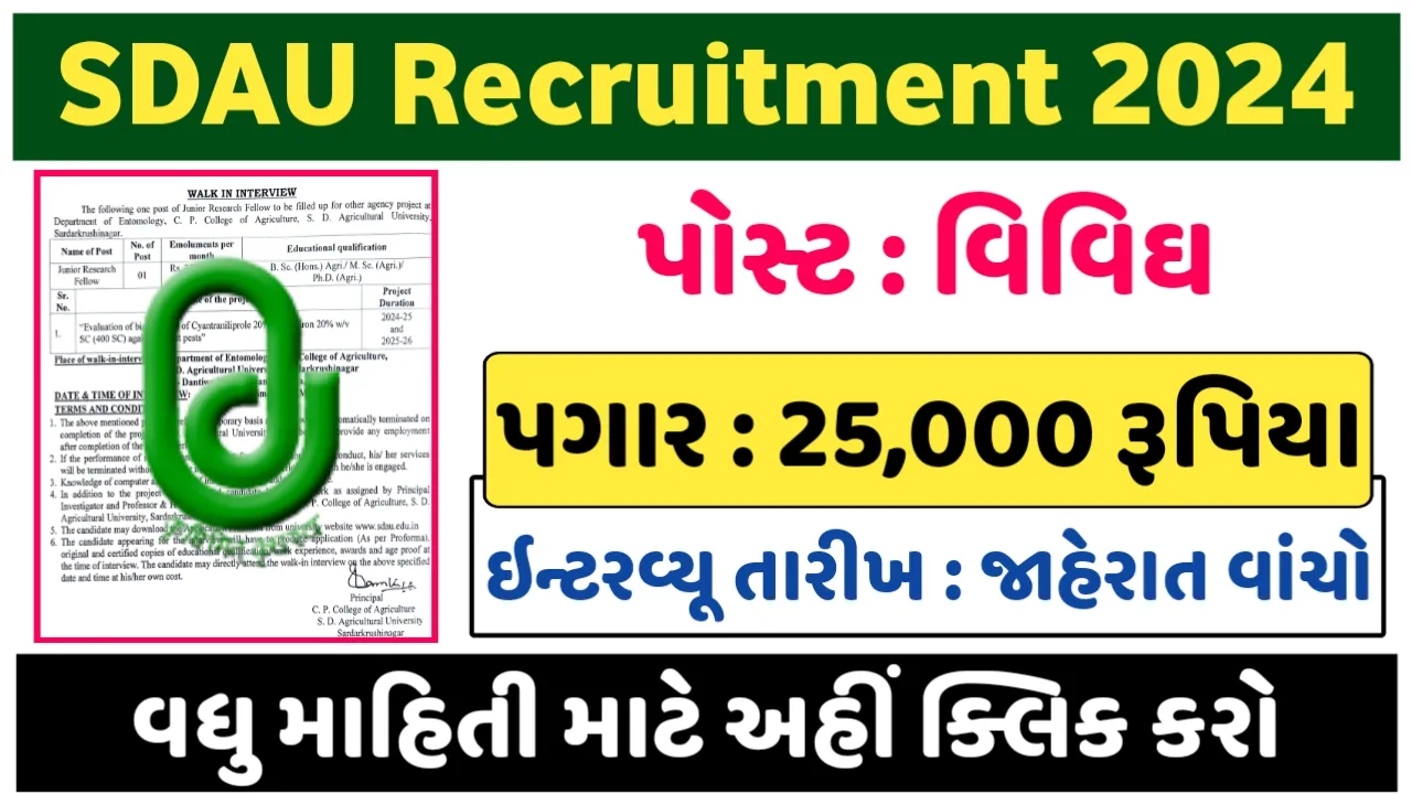 SDAU Recruitment 2024