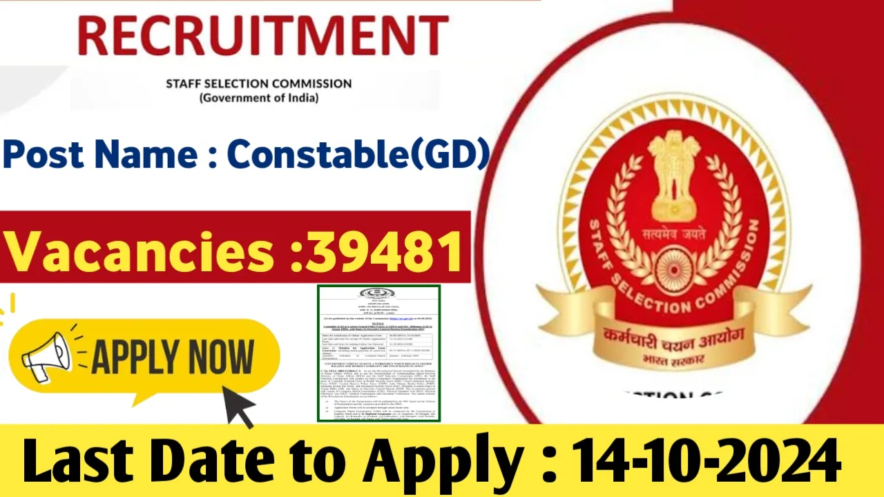 SSC GD 2025 Notification for 39481 Posts: Eligibility Criteria, Exam Date, Exam Pattern
