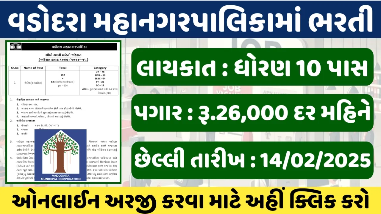 VMC Recruitment 2025 : Check Eligibility And Last Date, Apply Online Now