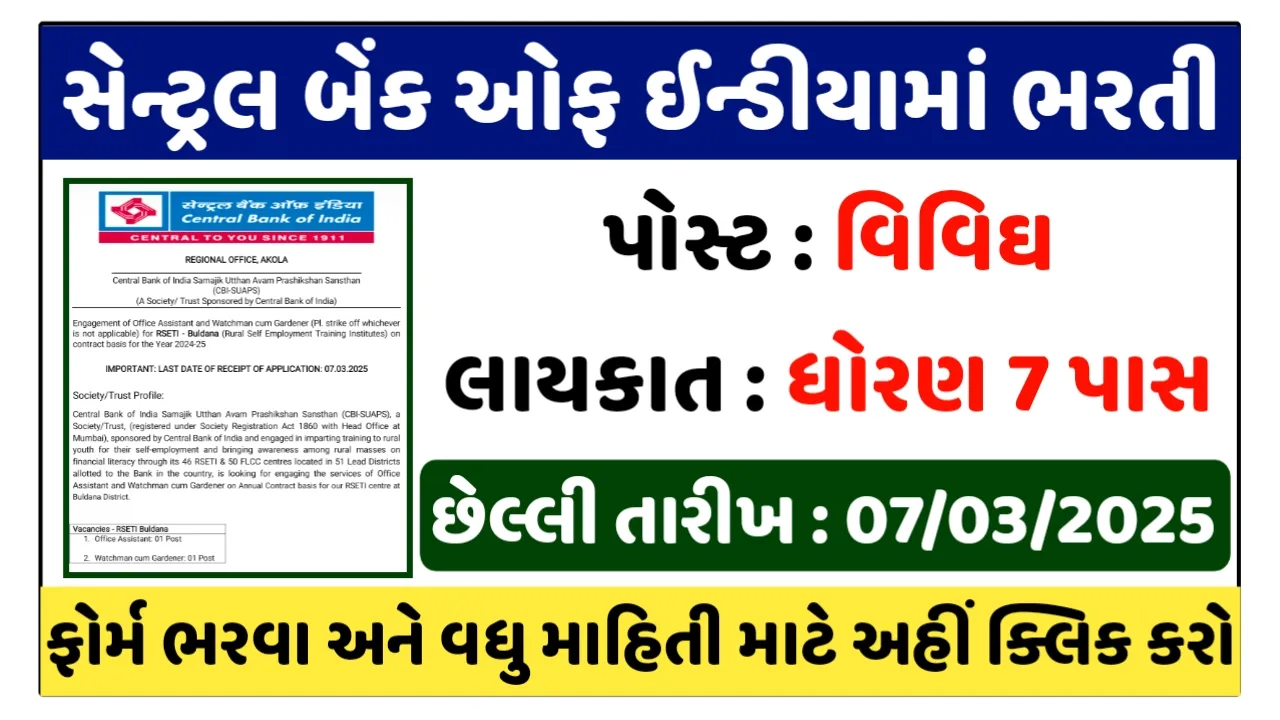 Central Bank of India Recruitment 2025