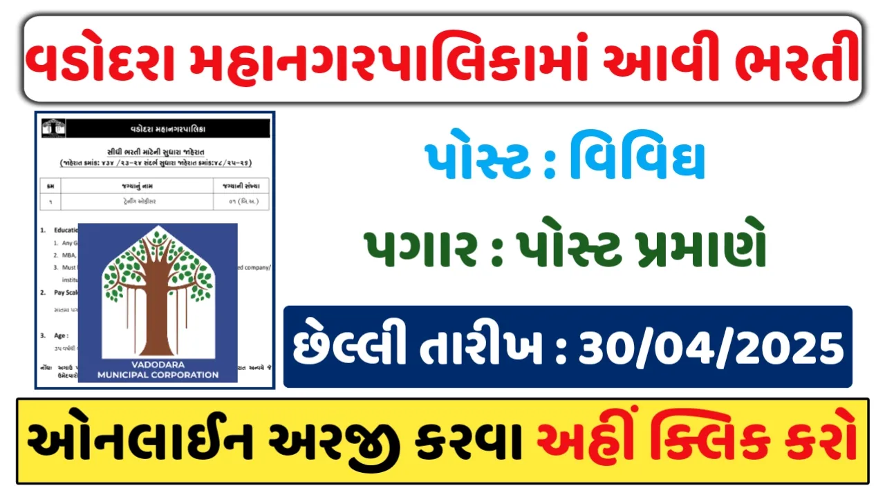 VMC Vadodara Recruitment 2025