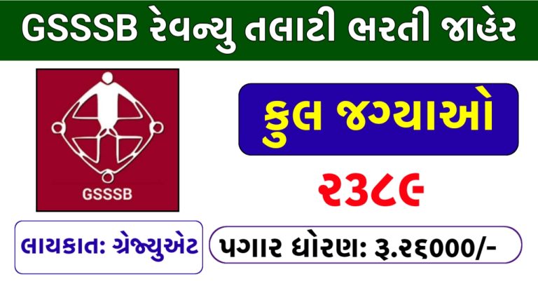 GSSSB Revenue Talati Recruitment 2025