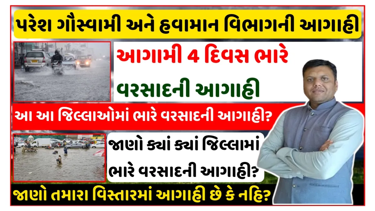 Gujarat Rain News 2025 – Heavy Rain Forecast by IMD and Paresh Goswami